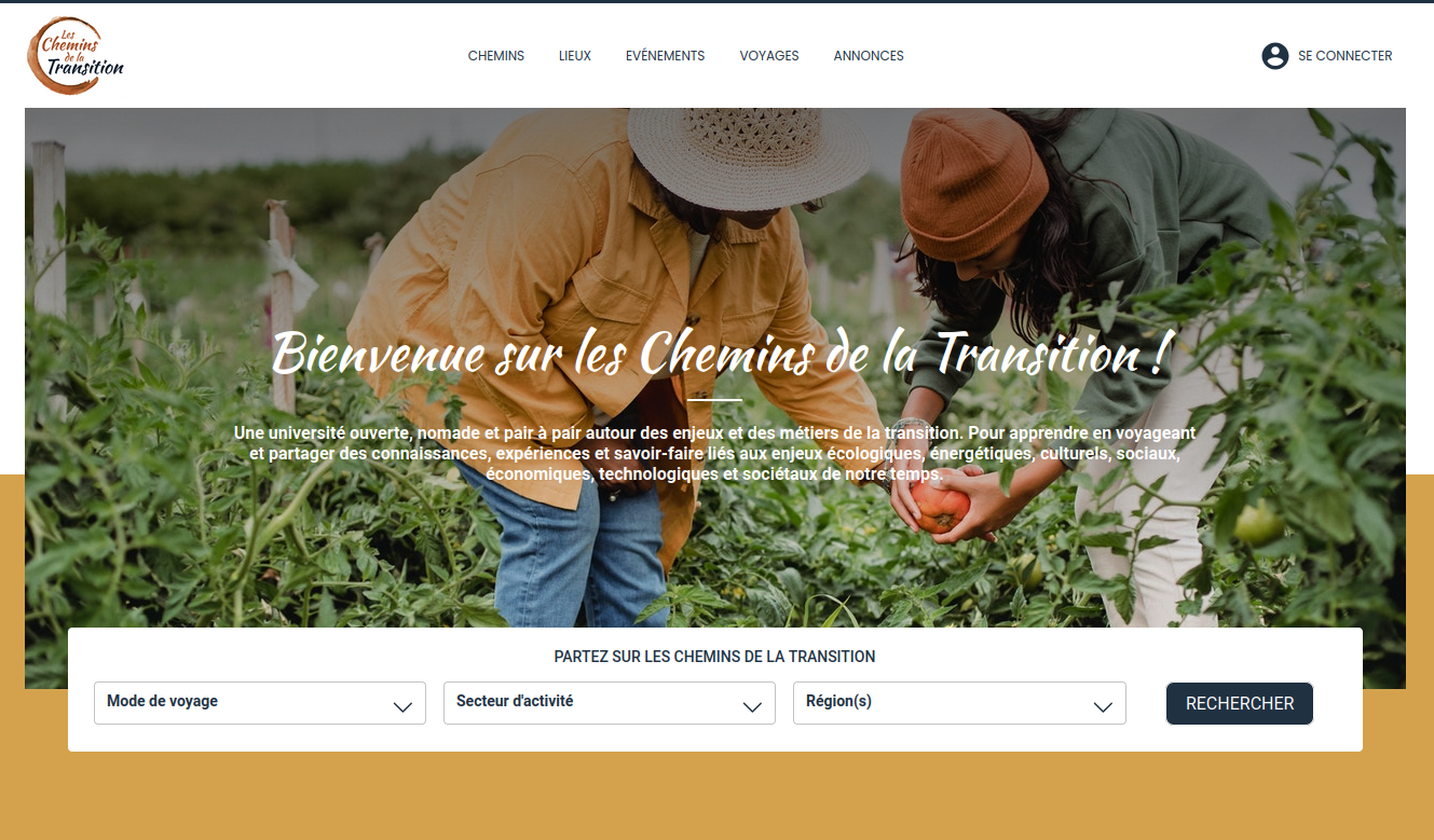 Screenshot of the project homepage